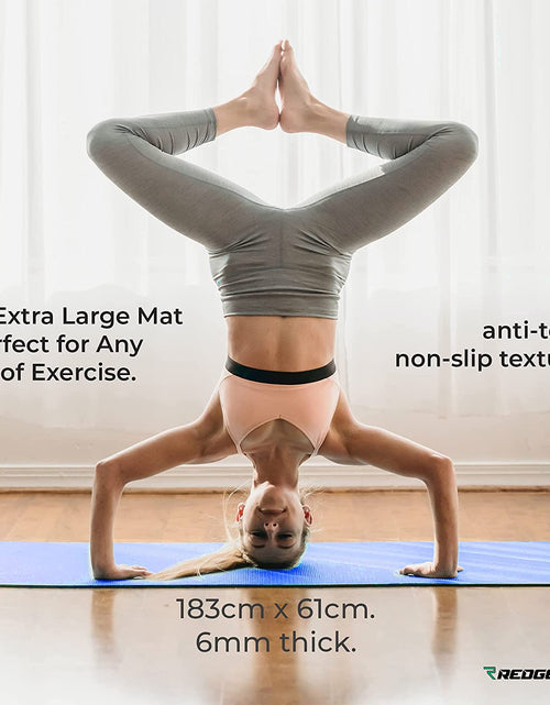 Load image into Gallery viewer, ™ Double Sided Workout Mat with Carrying Straps Premium TPE Eco Friendly Double Layer Material Multifunctional Use Yoga, Pilates, Fitness, Workout, Home Gym Floor Exercise
