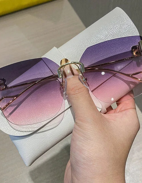 Load image into Gallery viewer, Vintage Brand Designer Sunglasses Womens 2021 Fashion Oversized Rimless Sun Glasses for Men Retro Square Shades Oculos UV400
